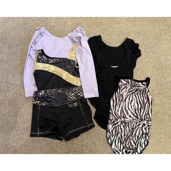 Assorted Gymnastics Leotards Dance Lot Of 6 Pieces Girls Medium - Picture 1 of 2